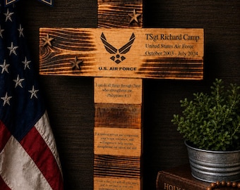 Personalized Air Force Cross | US Veteran Military Retirement Gift