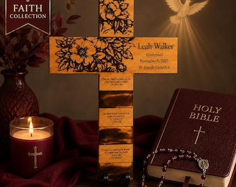 Personalized Confirmation Cross | Custom Catholic Wooden Keepsake Gift
