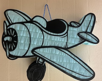 Retro Airplane Piñata, Vintage Airplane Party Decor, Custom Plane Piñata, Travel Theme Birthday, Boy Birthday Piñata, Aviation Party Decor