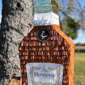 Hennessy Bottle Piñata – Custom Liquor Piñata for Adult Birthday, Bachelor Party, or Celebration – Mini Bottle Holder – Funny Alcohol Gift
