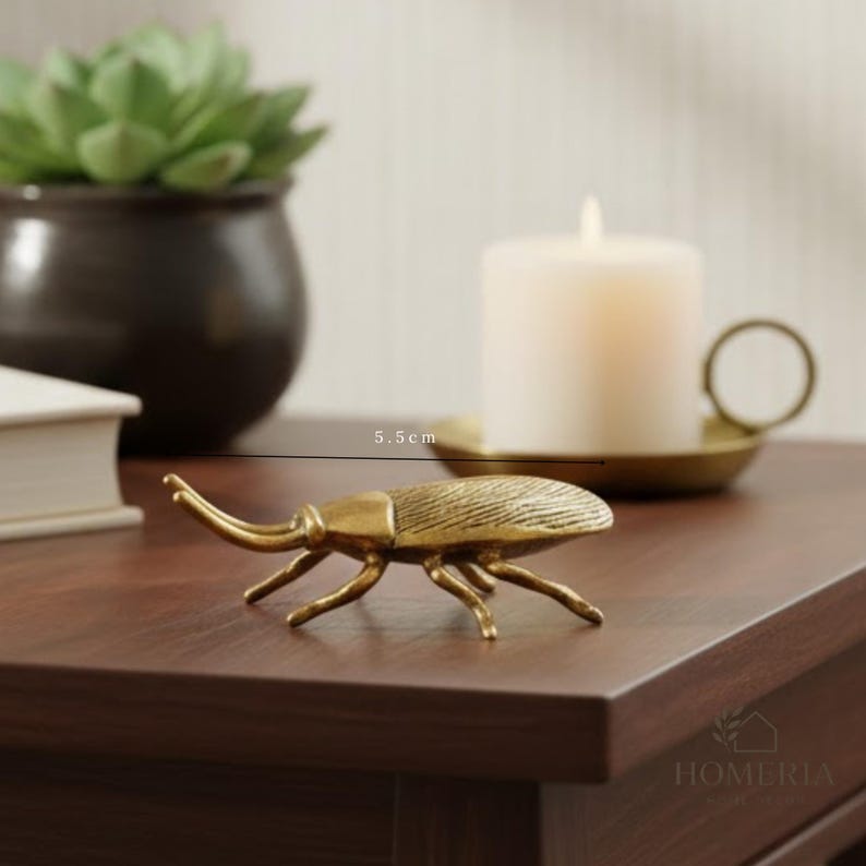 Brass Cockroach Ornament – Insect Figurine Home Decor, Mini Bug Statue ...