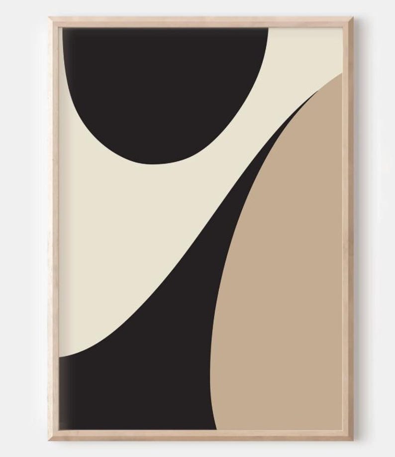 Abstract Black and Beige Art Prints: Modern Gallery Wall Set (digital ...