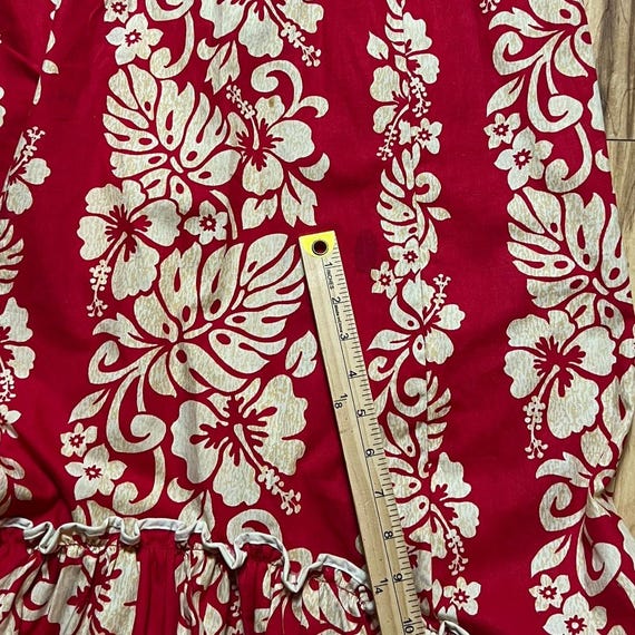 VINTAGE 80s Royal Hawaiian Tiki Maxi Dress Size 8… - image 5