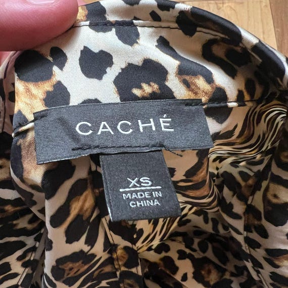 CACHE Y2K Leopard Print Mini Dress Size XS V-Neck… - image 2