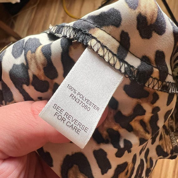 CACHE Y2K Leopard Print Mini Dress Size XS V-Neck… - image 6