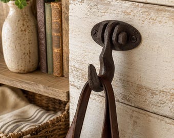 Rustic Cast Iron Swivel Hook, Rotating Ceiling Hook, Wall Mounted Plant Hanger, Pivoting Farmhouse Hook, Lantern Basket Towel Hook