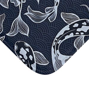 Koi Fish Bath Mat Japanese Inspired Zen Rug Elegant Bathroom Decor Anime Lover Gift Japanese Art Home Decor Ocean Lover Bath Decor image 6