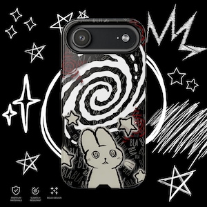 Kawaii Gothic Tough Phone Case, Creepy Cute Bunny Aesthetic Protective Cover, Alt Emo iPhone Case imagen 6