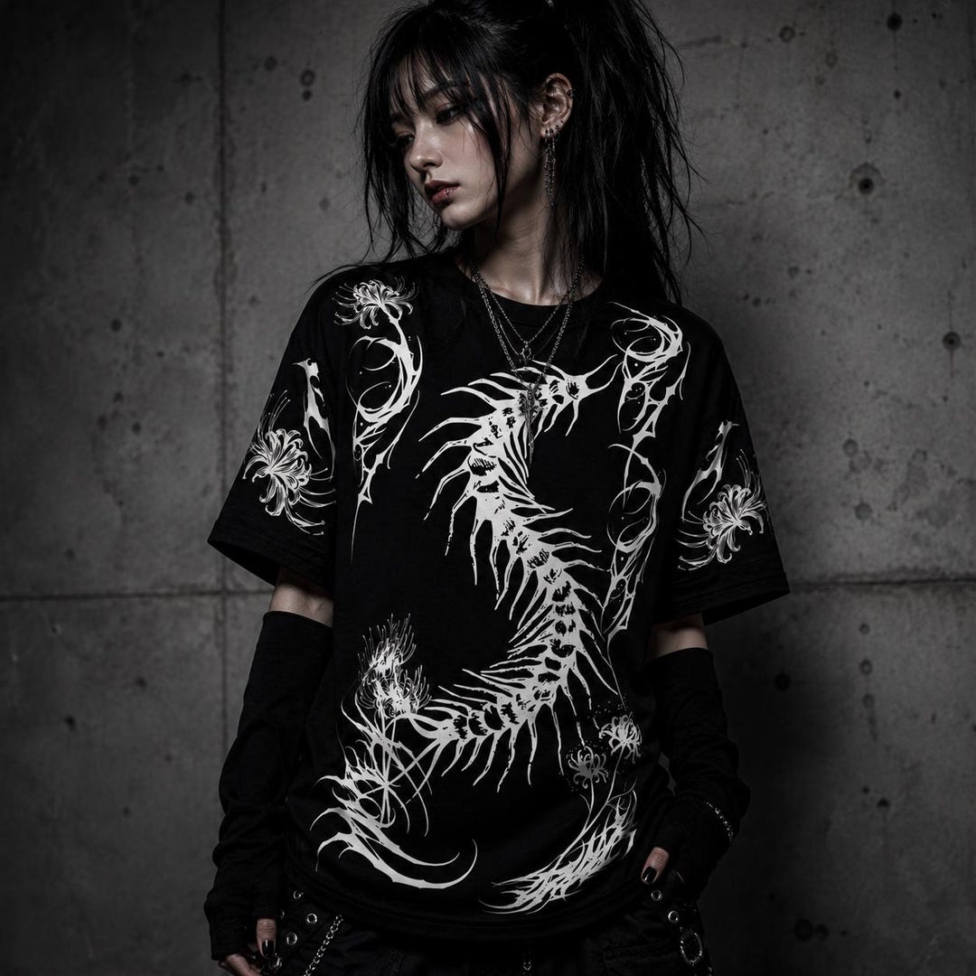 Dark Centipede Gothic Shirt, Unisex Alt Emo Black Alternative Tee