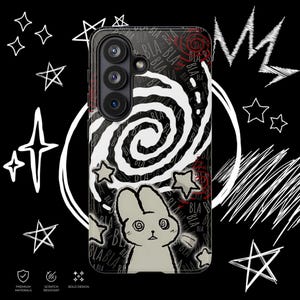 Kawaii Gothic Tough Phone Case, Creepy Cute Bunny Aesthetic Protective Cover, Alt Emo iPhone Case imagen 8