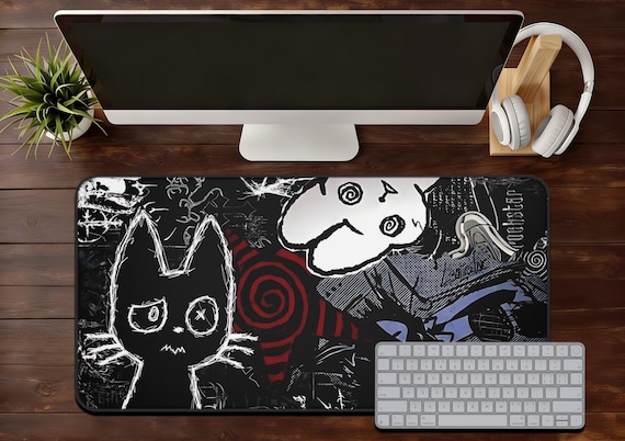 Black Cat Desk Mat Cute Mousepad Anme Aesthetc Mouse Pad Xxl Gamng - View #6