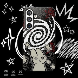 Kawaii Gothic Tough Phone Case, Creepy Cute Bunny Aesthetic Protective Cover, Alt Emo iPhone Case imagen 10