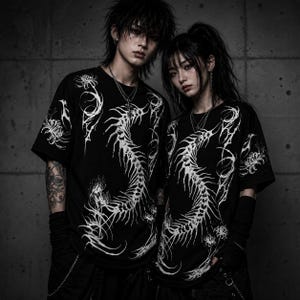 Dark Centipede Gothic Shirt, Unisex Alt Emo Black Alternative Tee image 4