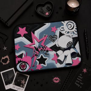 Dark Kawaii Laptop Sleeve, Cute Punk Laptop Case, Aesthetic Computer Sleeve, Pastel Gothic Gift