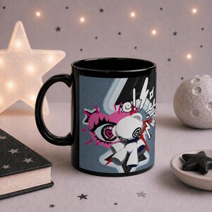 Edgy Pop Art Mug, Cute Dark Aesthetic Coffee Cup, Alternative Graphic Mug, Kawaii Punk Lovers Gift