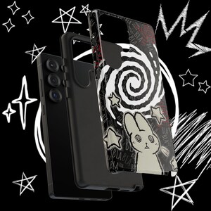 Kawaii Gothic Tough Phone Case, Creepy Cute Bunny Aesthetic Protective Cover, Alt Emo iPhone Case imagen 2