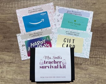 Teacher Survival Kit, Teacher Appreciation Gift Card Book Box, Future Teacher Graduation Gift, Thoughtful Gift for Teachers, Gift from Class
