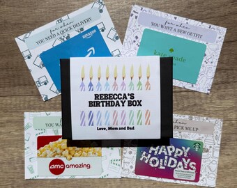 Personalized Birthday Gift Card Book Box, Birthday Gift Card Holder, Cool Birthday Gift for Her Him, Bday Money Holder, Happy Birthday Card