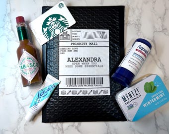 Open When Bubble Envelopes College Drop Off Gift: College Care Package, College Bound, College Survival Kit, Set of 6
