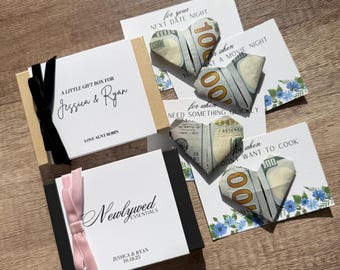 Personalized Newlywed Gift Card Box, Wedding Cash Gift, Bridal Shower Gift