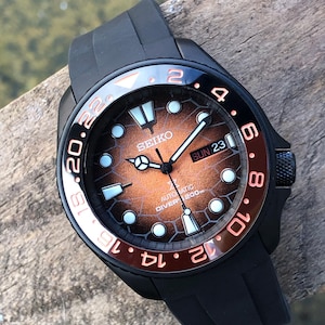 PREMIUM CUSTOM SKXMOD * Modded NH35A Movement * RootBeer Ceramic Insert