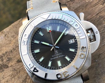 PREMIUM CUSTOM PANMOD * Modded NH35A Movement * YMCeramic Insert - Green Lume