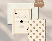 Timeless Wedding Save the Date Digital Template - Elegant Playing Card Inspired Design - Instant PDF Download - 100% Customizable