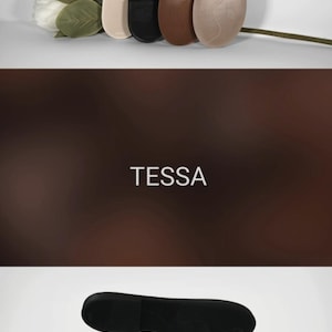 May include: Four shoe insoles in beige, black, brown, and tan. The insoles are arranged in a row with the numbers 3, 1, 6, and 4 above them. The word "TESSA" is displayed in white text on a brown background.