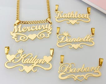 14K Gold Namenskette: Personalisierter Typenschmuck, Individuelles Schmuck Geschenk