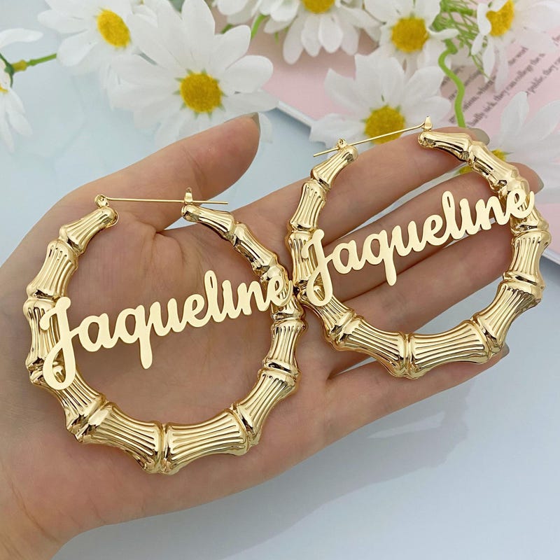 Beige - Handcrafted Scoop Shaped Bamboo Earrings