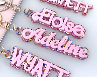 Personalized Acrylic Name Keychain: Custom Backpack Tag