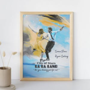 La La Land Poster, Film Poster, La La Land Movie, Ryan Gosling, Emma Stone, Digital Print, Wall Art, Musical, Oscar Nominated | Multi-Format