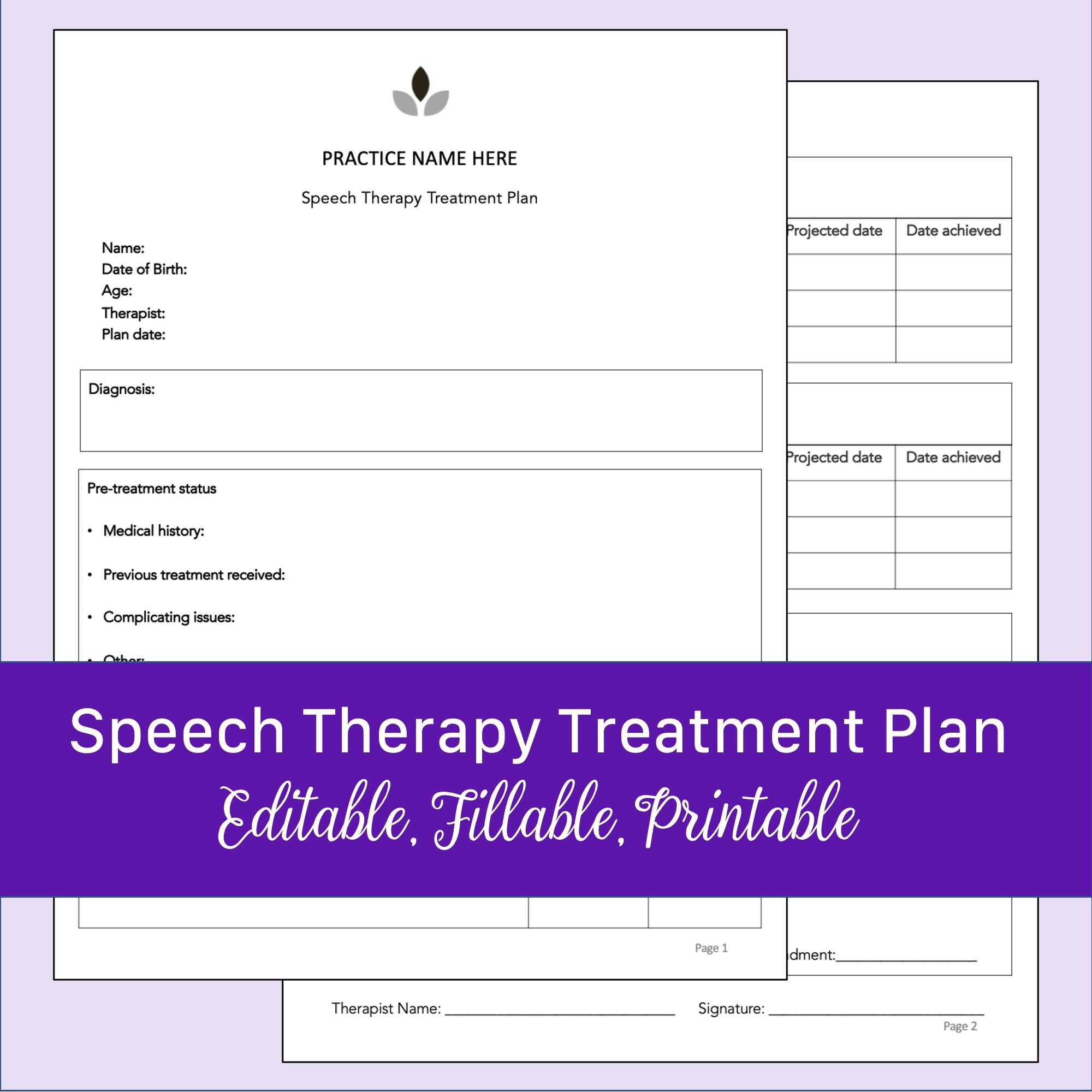 Speech Therapy Treatment Plan Template Editable Fillable Printable speech-therapy-treatment-plan-template-editable-fillable-printable