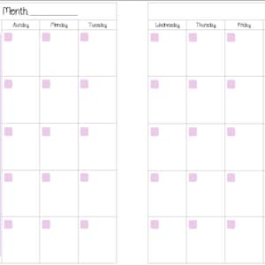 Mini Binder Calendar Pages - Etsy