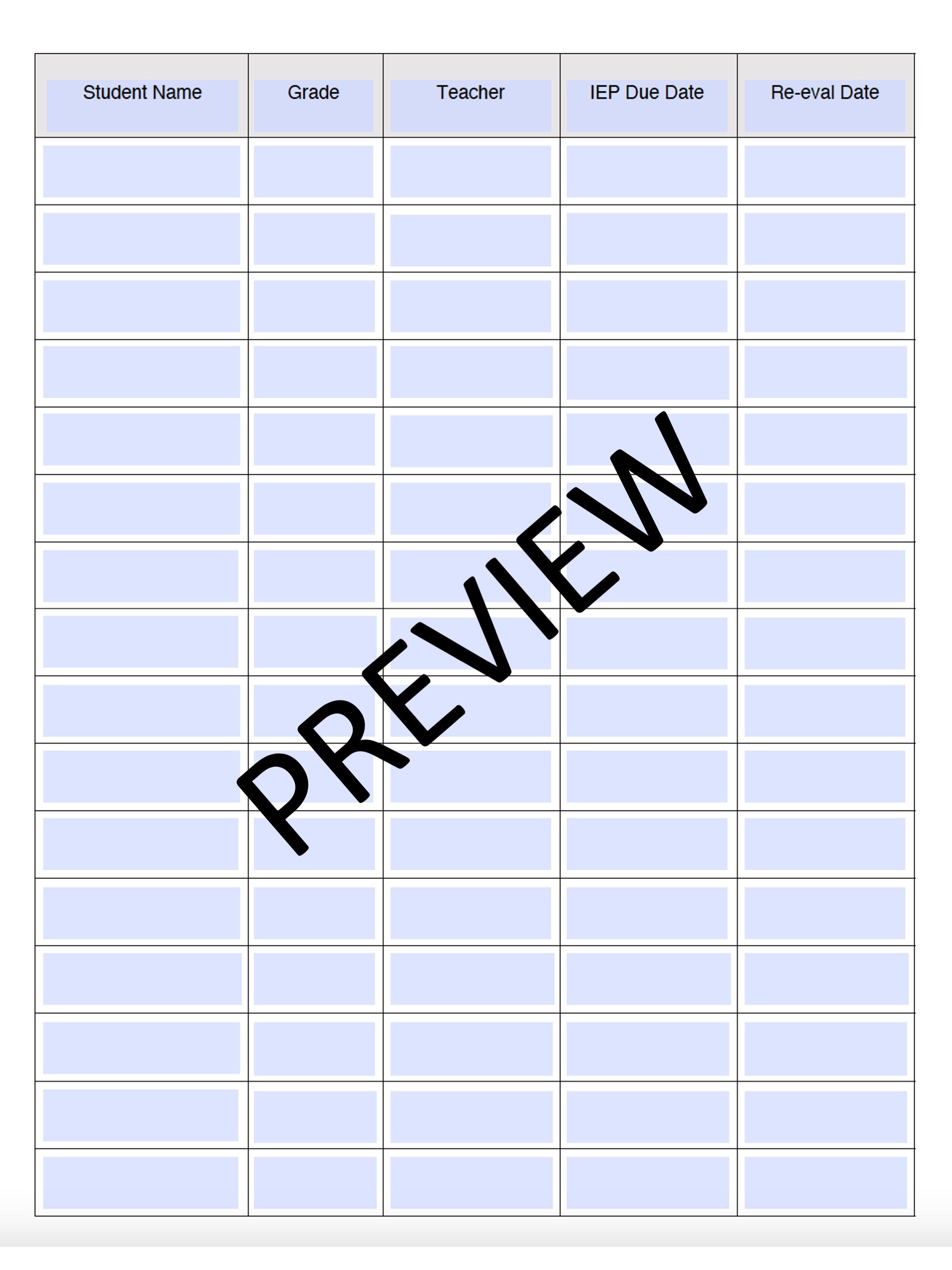 Caseload Planner | Fillable, Printable PDF for Slps, Ots, Pts ...