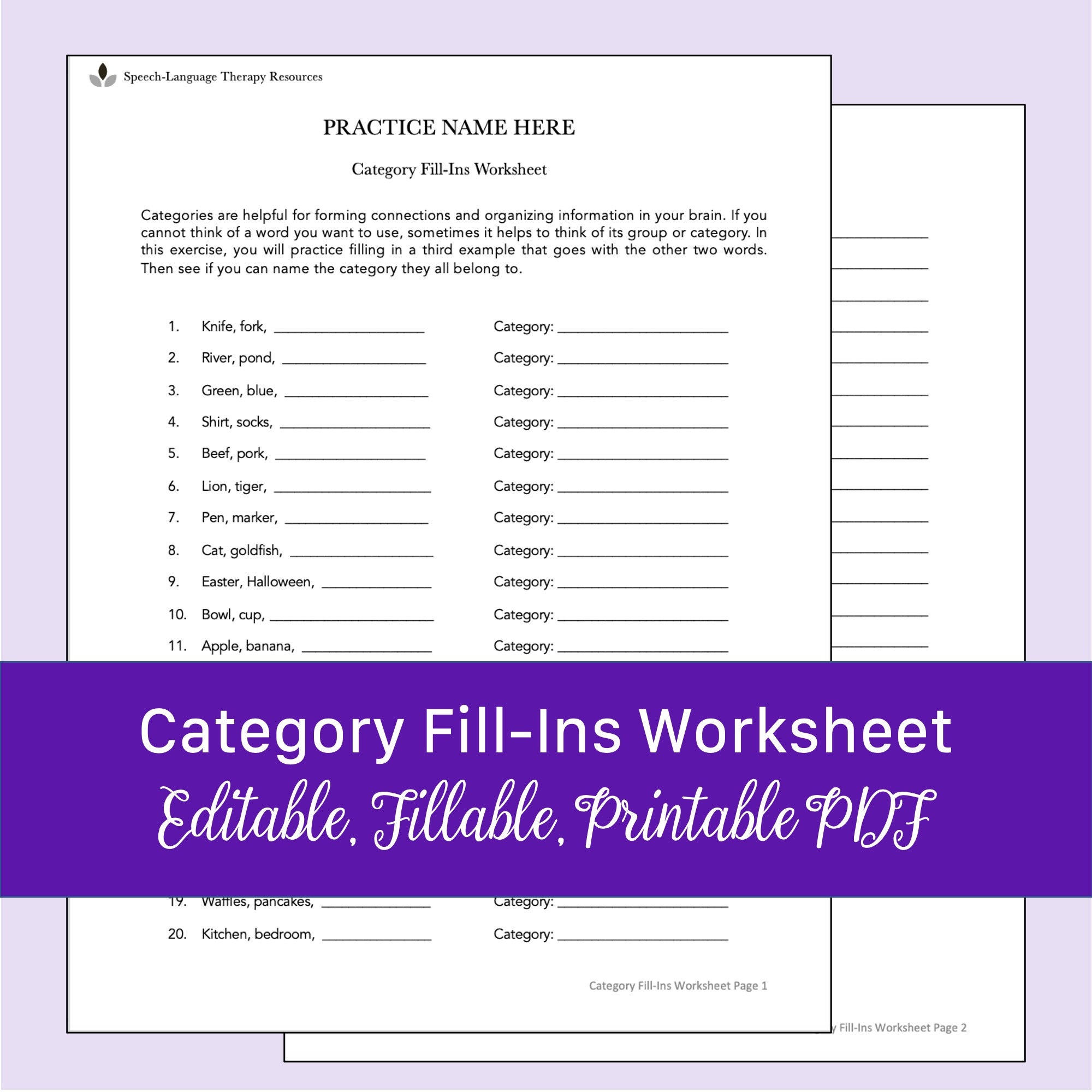 Category Fill-ins Worksheet for Aphasia Fillable, Printable PDF - Etsy category-fill-ins-worksheet-for-aphasia-fillable-printable-pdf-etsy