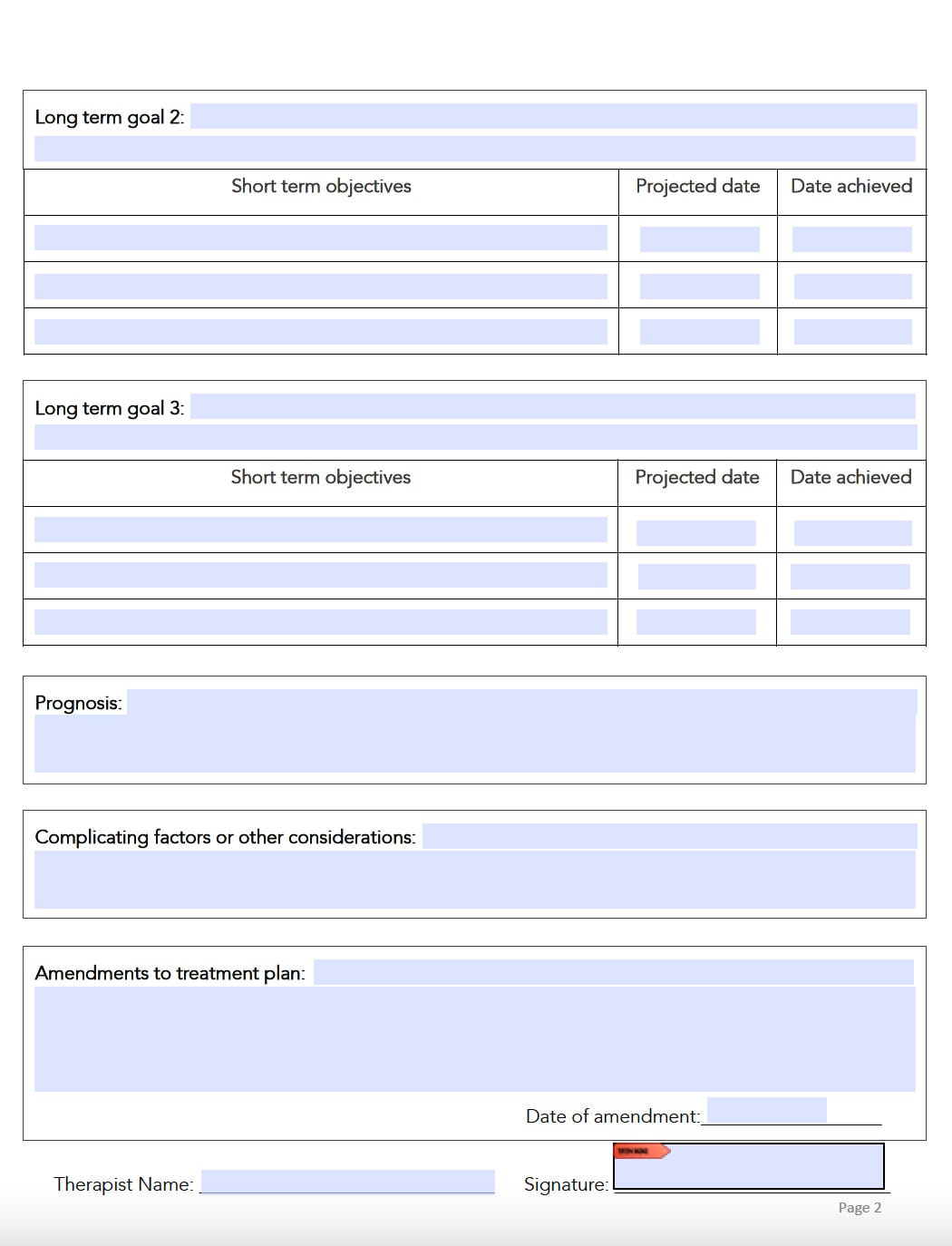 Speech Therapy Treatment Plan Template Editable Fillable Printable Speech Therapy Treatment Plan Template Editable Fillable Printable