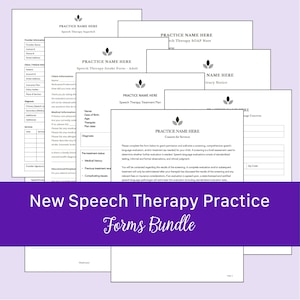 New Speech Therapy Practice Forms Bundle | Editable, Fillable, Printable PDFs