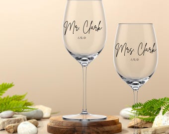 Maturi Set Di Due Bicchieri Da Vino Senza Stelo Mr Right Mrs Always - Foto 8