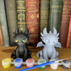 Cute Dragon Figurine — Paint-Your-Own 3D Printed Model Kit