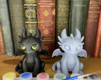 Cute Dragon Figurine — Paint-Your-Own 3D Printed Model Kit