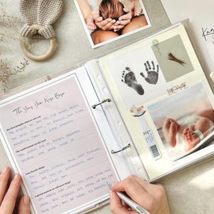 Carpeta de anillas para bebé de 18 años: cartas para mi hijo, diario para mi hija, diario personalizado para bebé, cartas para bebé niño o niña, libro de recuerdos