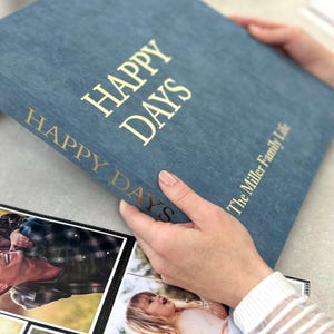 Custom Large Slip-In Family Photo Album | Blue Photo Album with 4x6 Photos Sleeves | Family Memory Album | Handmade Photo Book