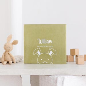 First 5 Year Baby Memory Book, Personalized Baby Milestone book, Modern Baby Shower Gift, 5 Years Baby Book, New Mom Gift, Baby Keepsake box