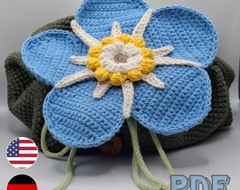 PDF Häkelanleitung Blumen Makeup Beutel/ Tasche