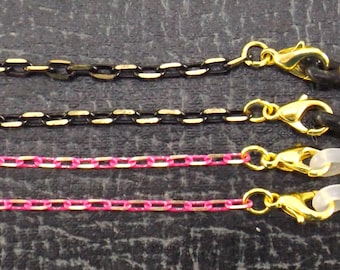 italian box eyeglass chain | eyeglass chain men women | necklace for glasses | face mask chain | sunglasses chain | black gold pink
