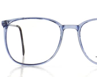 vintage oversized blue eyeglasses vintage 80s round eye glasses frames plastic periwinkle