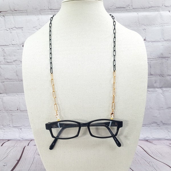 two-tone eyeglass chain paperclip | sunglasses chain | necklace for glasses | mask lanyard