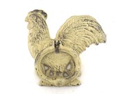 vintage 90s white rooster door knocker cast iron front door decor rustic farmhouse