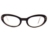 vintage 50s cat eye glasses black pointy eyeglasses artcraft